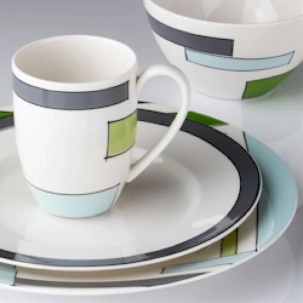 Kate Spade Lenox Gray Block Party Luncheon Plate - Picture 4 of 4